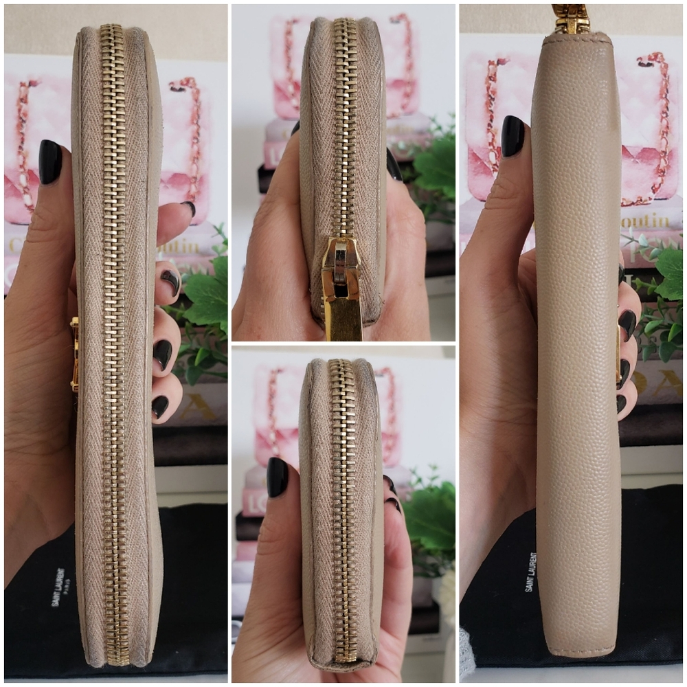 *SOLD* Authentic Pre-owned Saint Laurent Grain De Poudre Zip Around Long Wallet - Picture 8 of 16